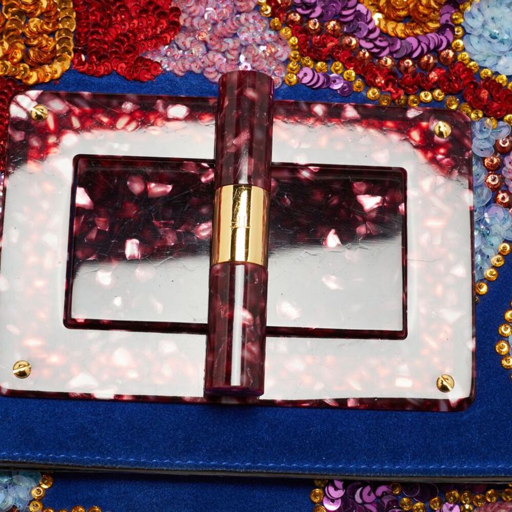 Tom Ford Multicolor Sequin And Suede Natalia Convertible Clutch - Picture 5 of 7